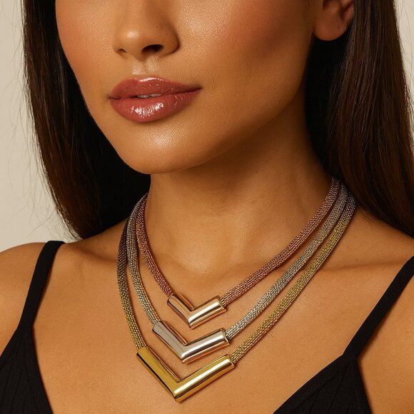 NWT "Modern Day Mama" 7 Charming Sisters Rose, Gold & Silver Tone Necklace - Picture 1 of 9